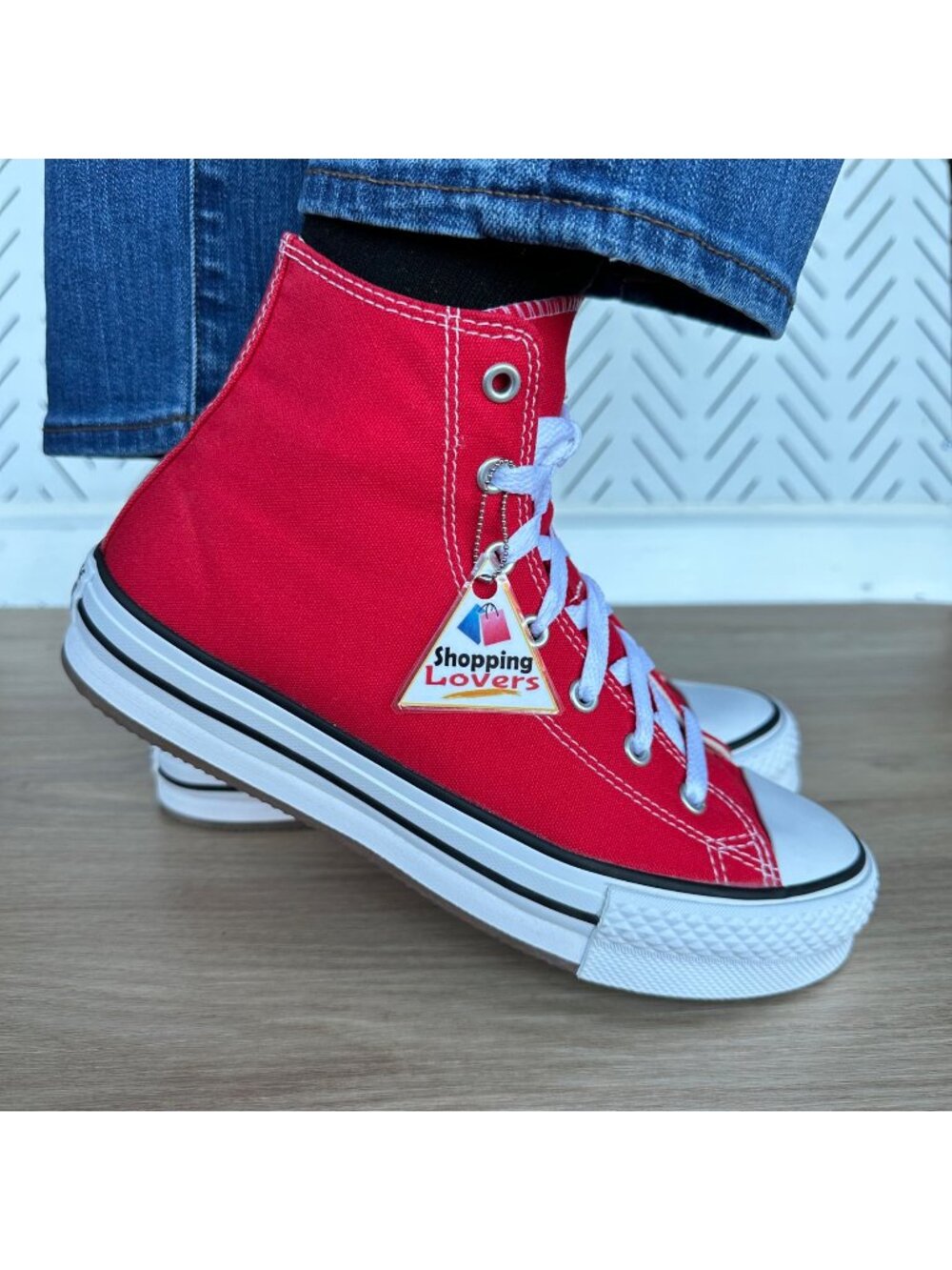 Converse Chuck Taylor EVA Lift Hi Platform 6 Big Kids Shoes Red Sneaker A08425C